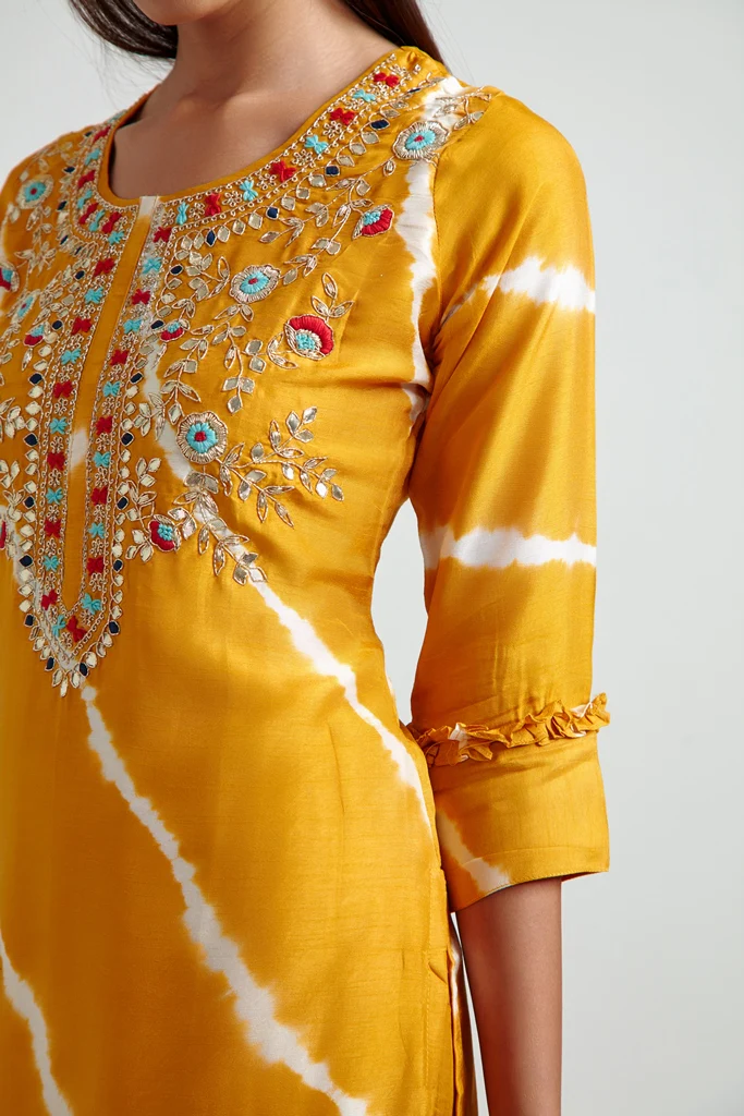 Neerus Women Yellow White Embroidered Straight Readymade suits - Image 4