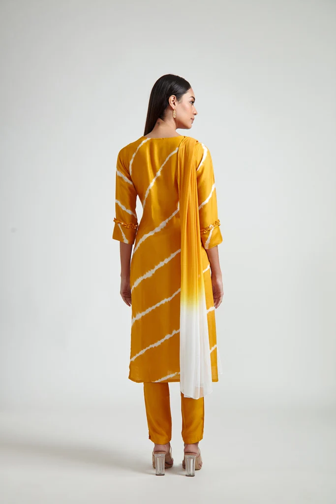 Neerus Women Yellow White Embroidered Straight Readymade suits - Image 5
