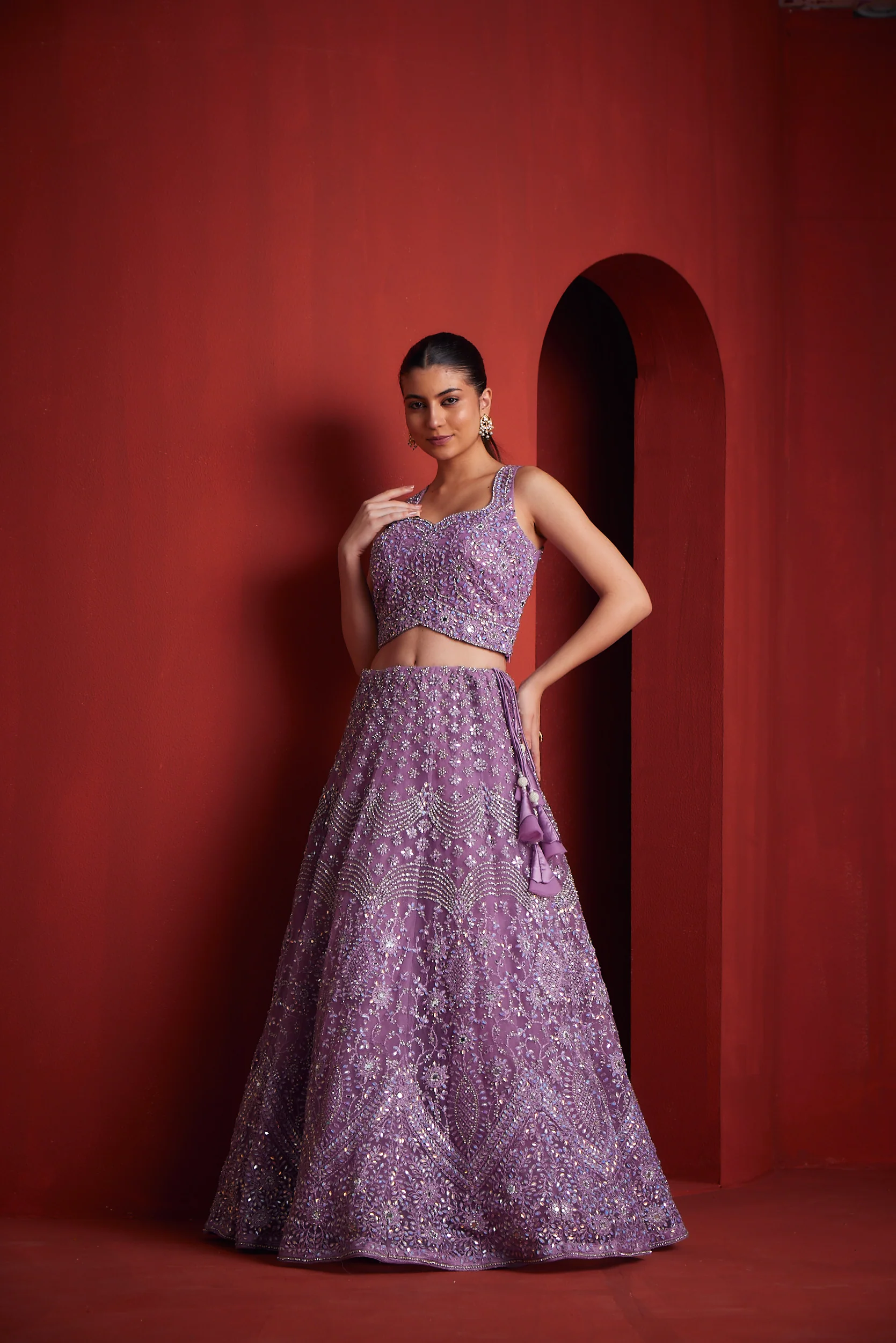 Neerus Womens Lilac Colour Ghagra Set - Image 2