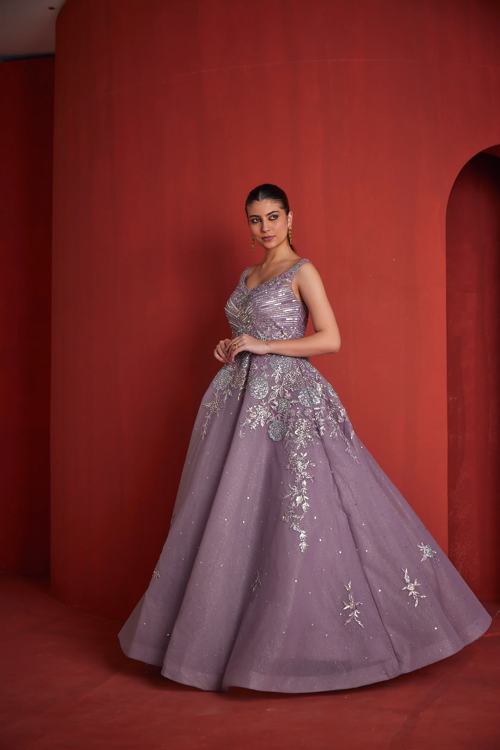 Neerus Womens Lilac Colour Gown - Image 2