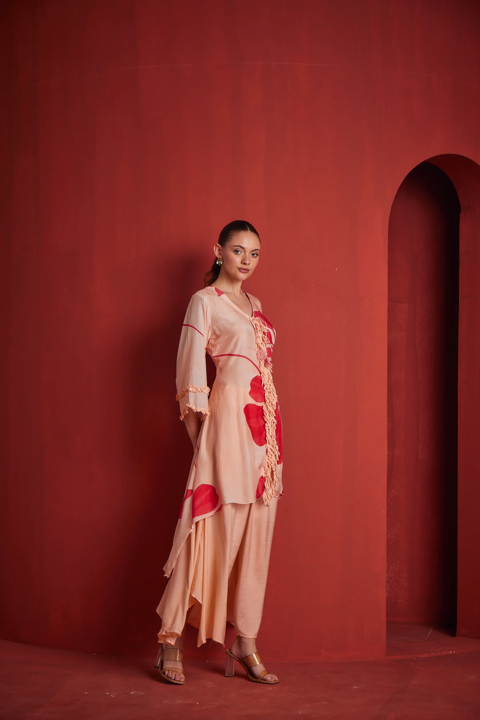Neerus Womens Pink Muslin Fabric Kurta Pant - Image 4