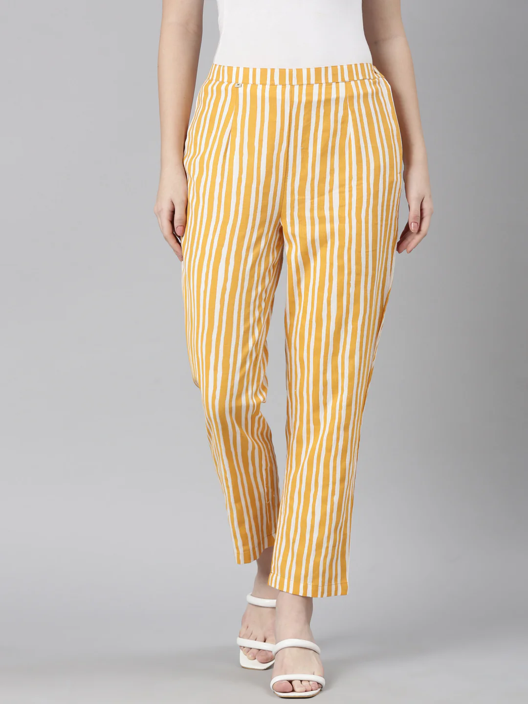 Neerus Women'S Yellow Color Pant
