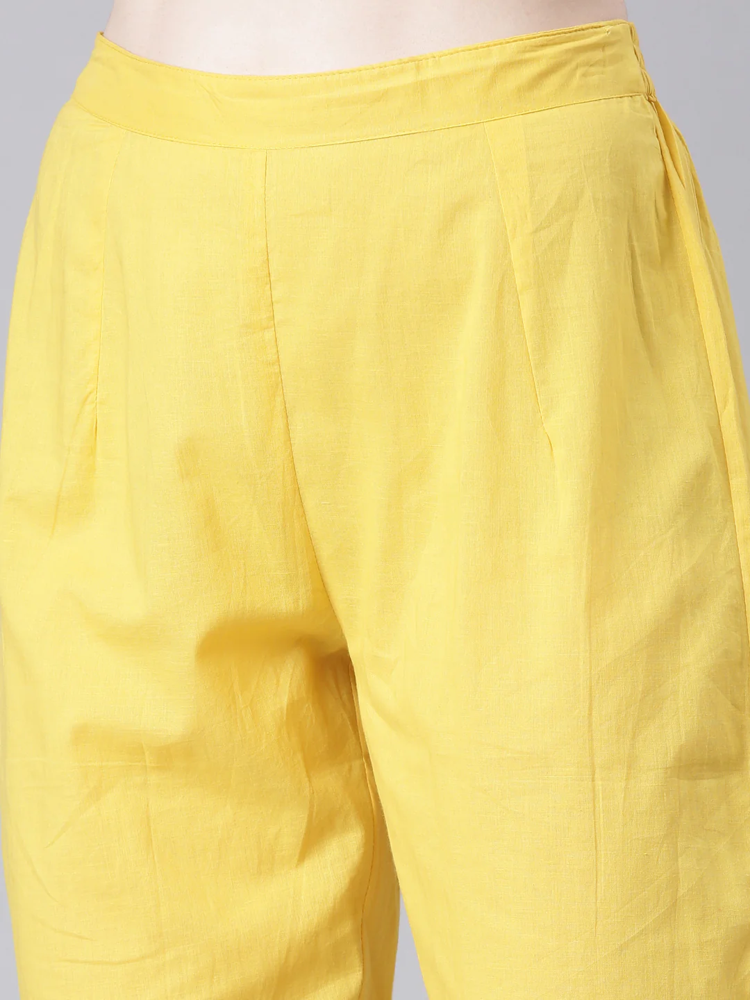 Neerus Yellow Anarkali Kurta and Trousers With Dupatta - Image 6