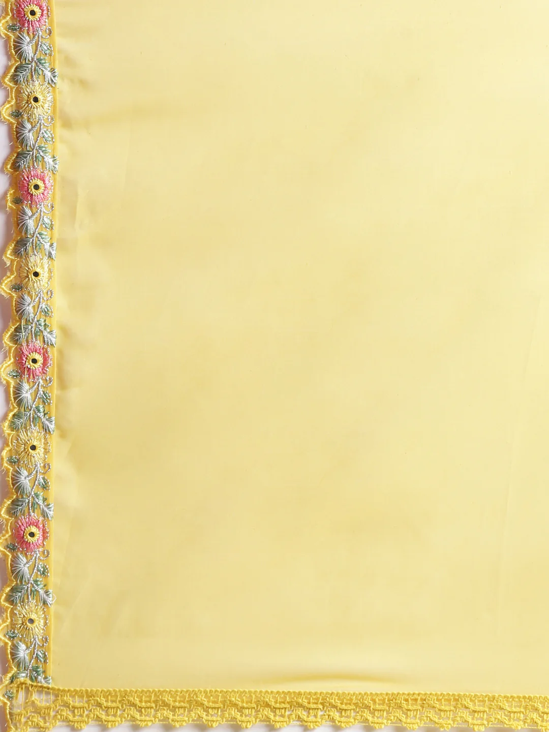 Neerus Yellow Anarkali Kurta and Trousers With Dupatta - Image 7
