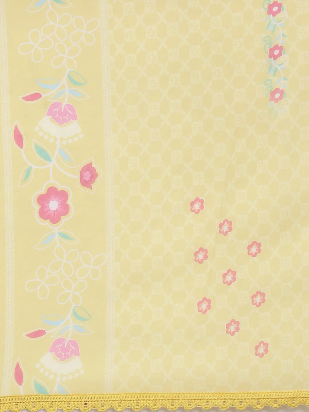 Neerus Yellow Casual Anarkali Kurta and Trousers With Dupatta - Image 8