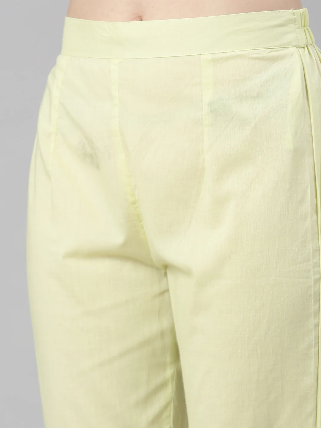Neerus Yellow Casual Chevron Anarkali Kurta and Trousers With Dupatta - Image 7