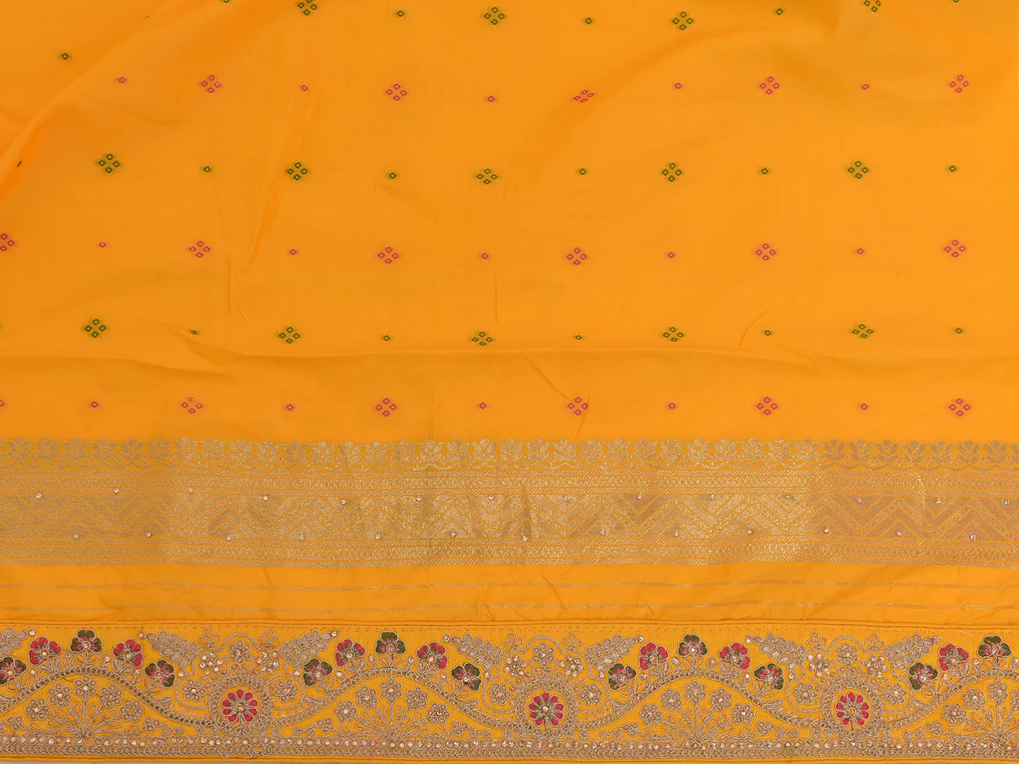 Neerus Yellow Color Banaras Fabric Saree - Image 3