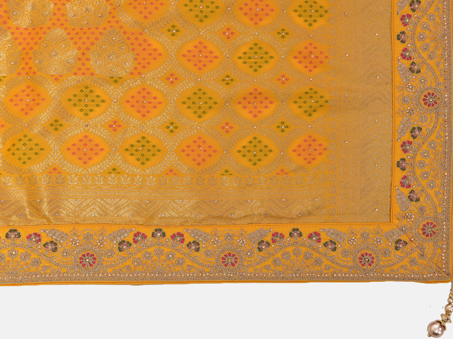 Neerus Yellow Color Banaras Fabric Saree - Image 4