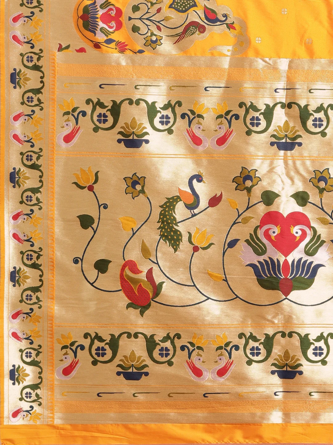 Neerus Yellow Color Banaras Fabric Saree - Image 4