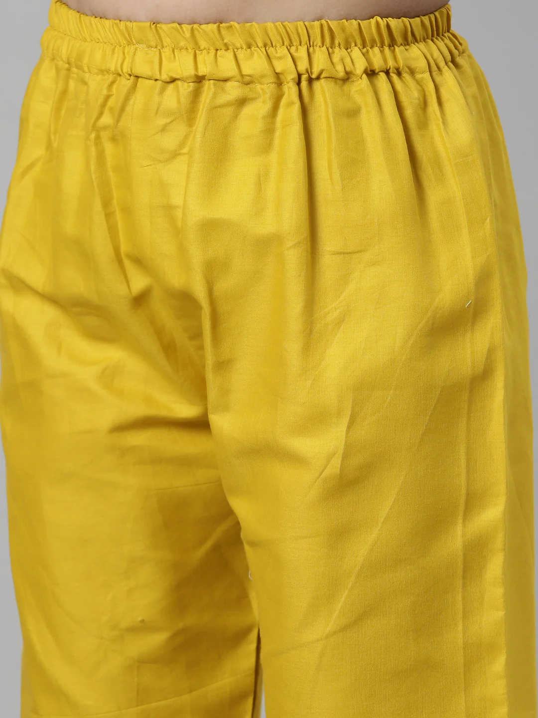 Neerus Yellow Color Chanderi Fabric Kurta Set - Image 8