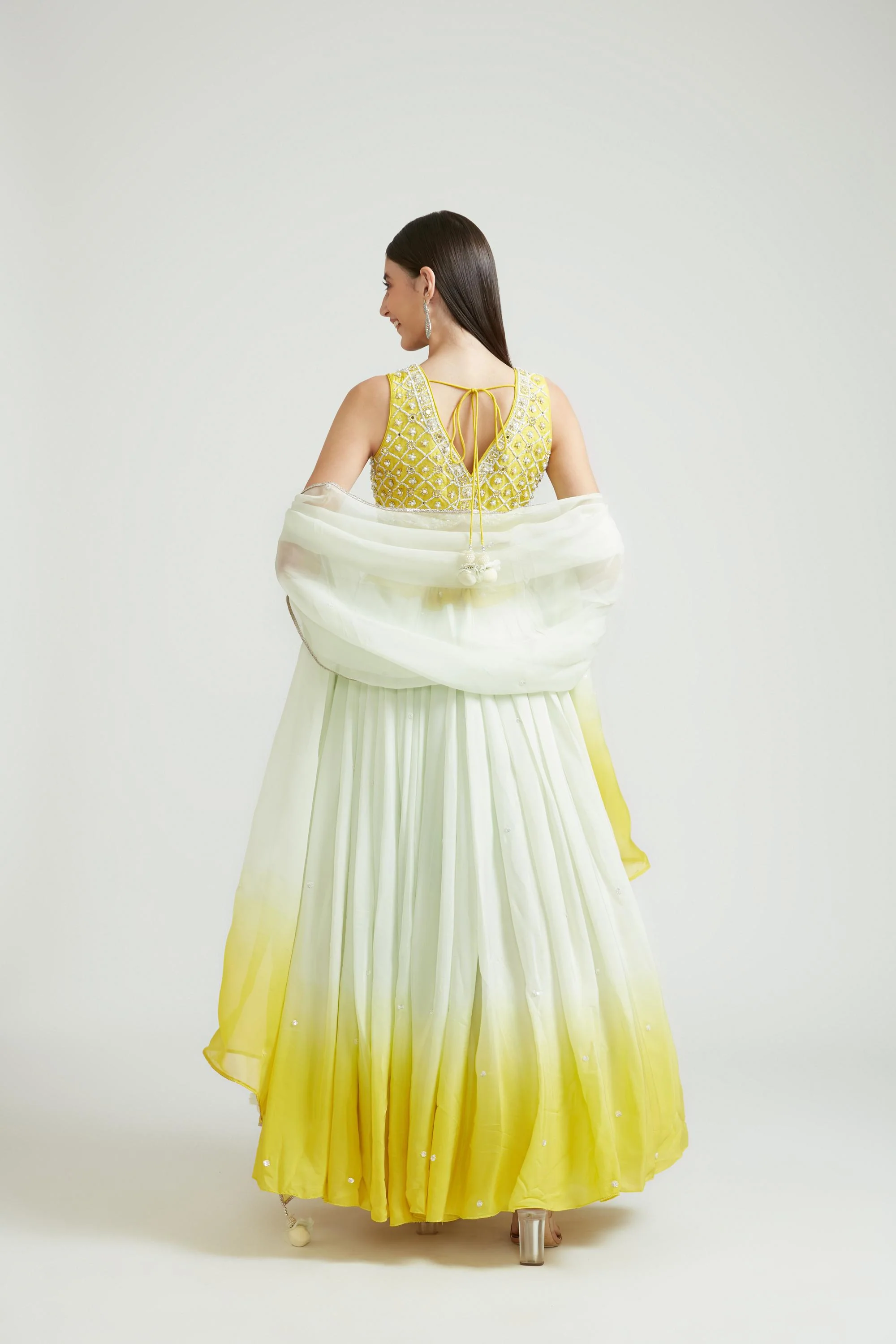 Neerus Yellow Color Chinon Fabric Lehenga Choli - Image 3