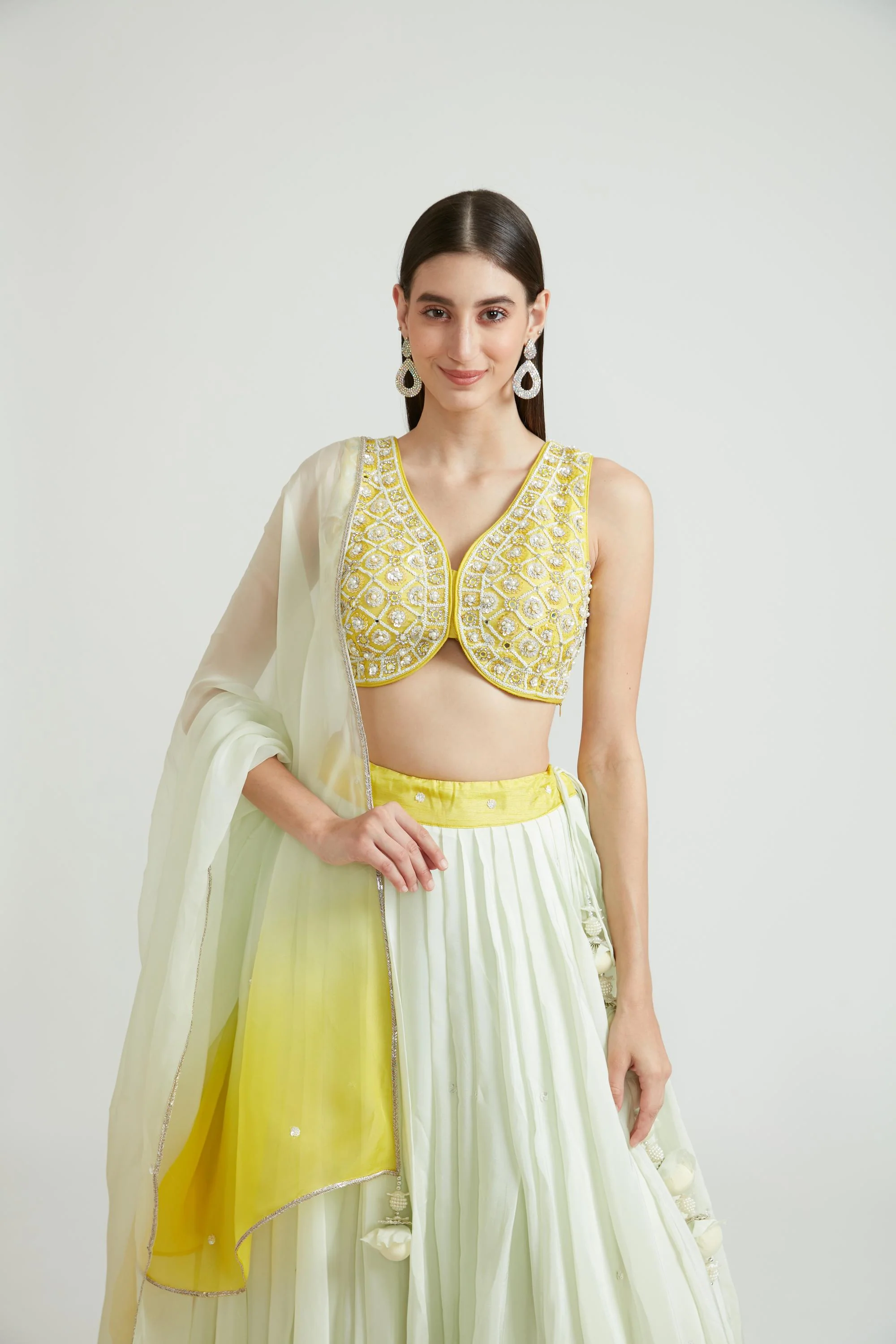 Neerus Yellow Color Chinon Fabric Lehenga Choli - Image 6