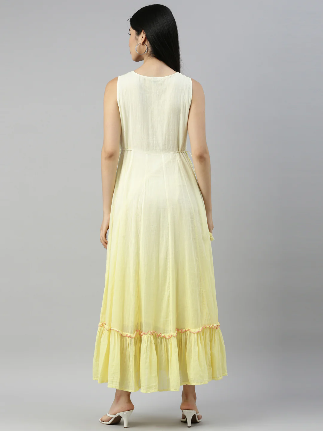 Neerus Yellow Color Cotton Fabric Kurta - Image 4