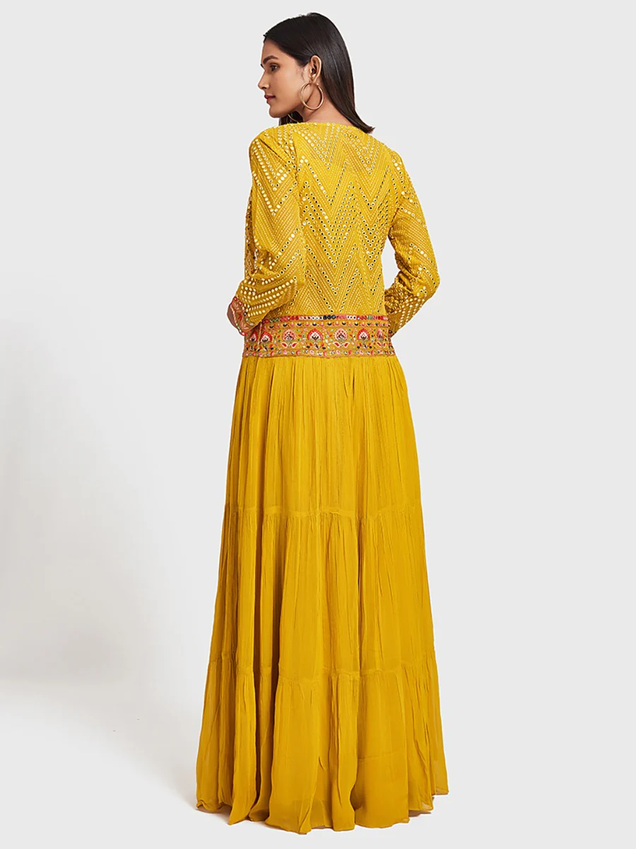 Neerus Yellow Color Georgette Fabric Suit-Fusion - Image 4