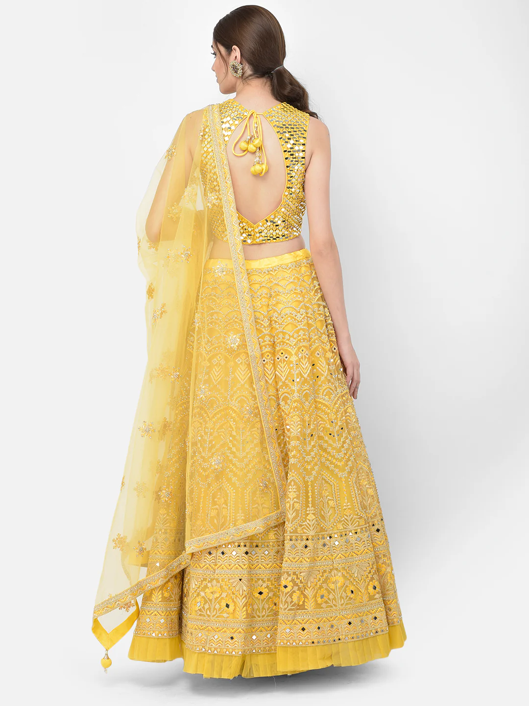 Neerus Yellow Color Nett Fabric Lehenga Choli - Image 4