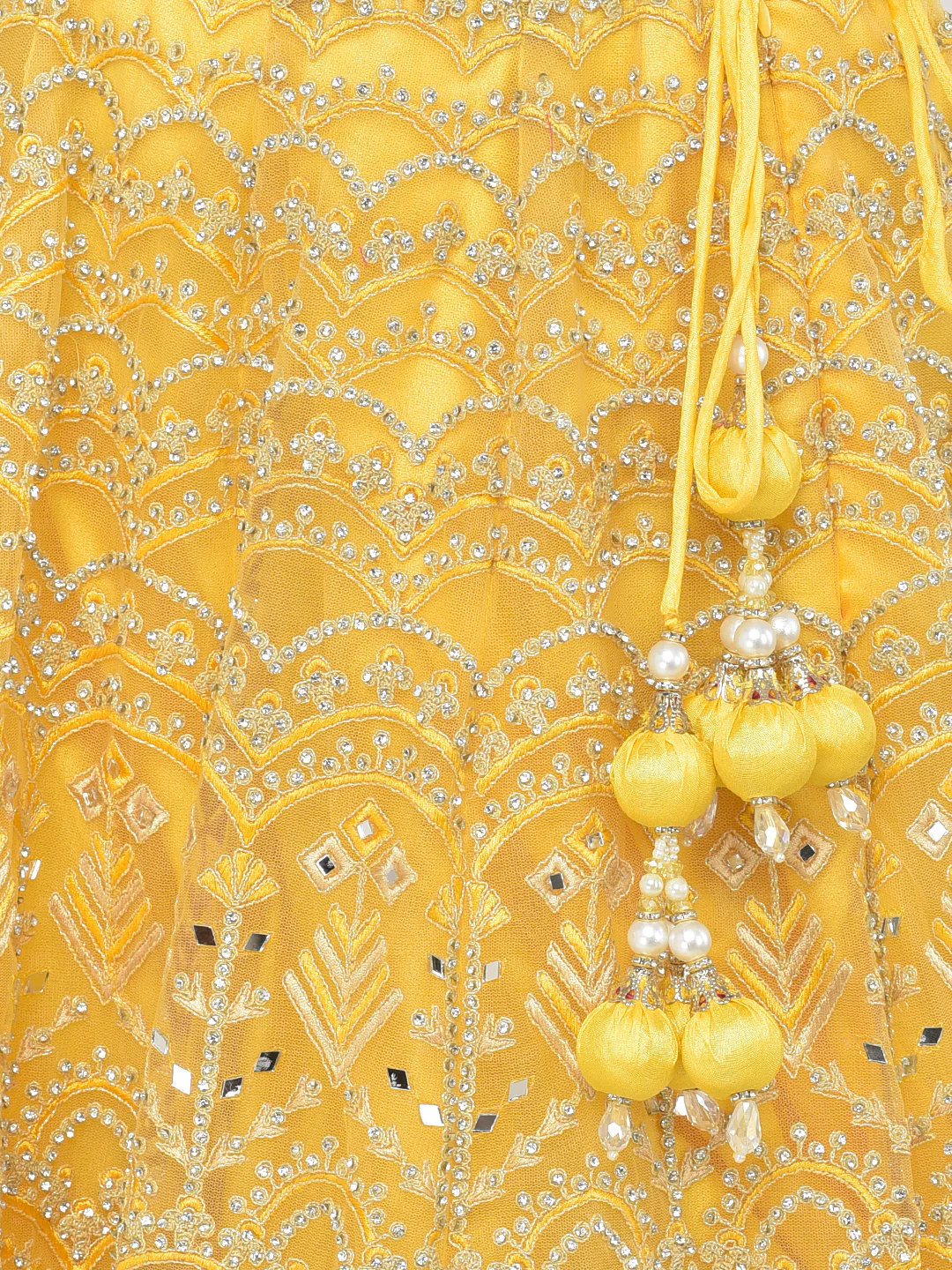 Neerus Yellow Color Nett Fabric Lehenga Choli - Image 5