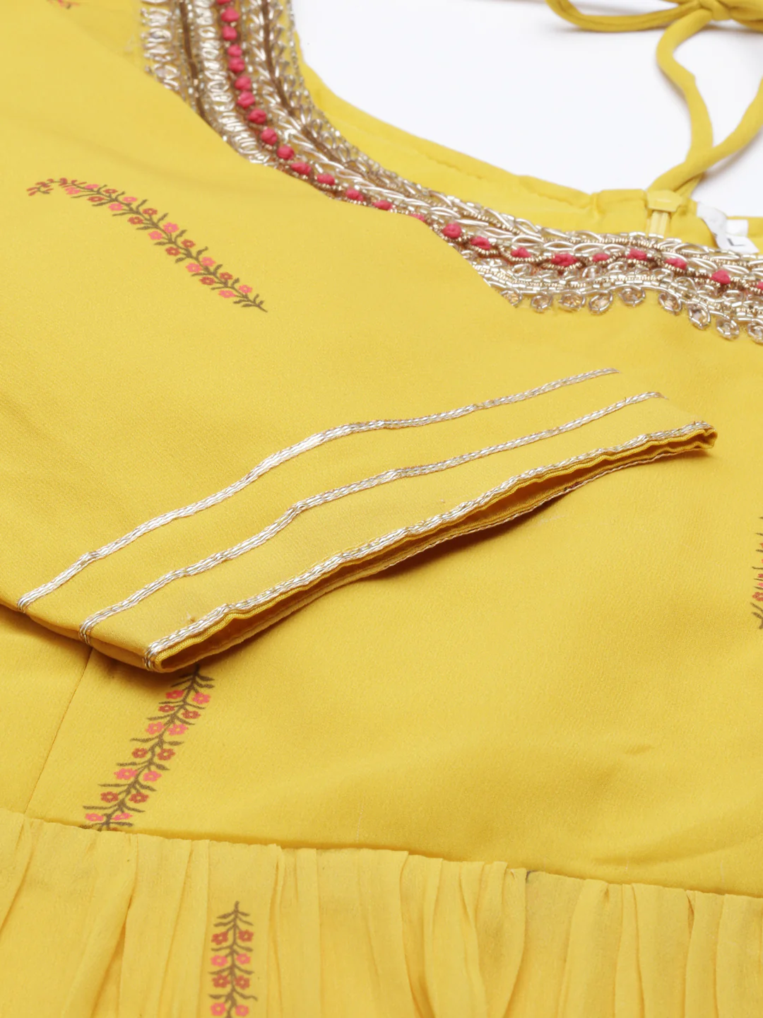 Neerus Yellow Color Poly Georgette Fabric Kurta Sets With Dupatta - Image 8