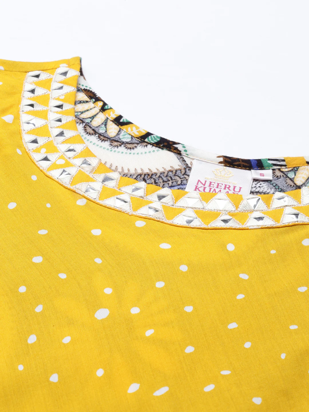 Neerus Yellow Color Rayon Fabric Kurta - Image 5