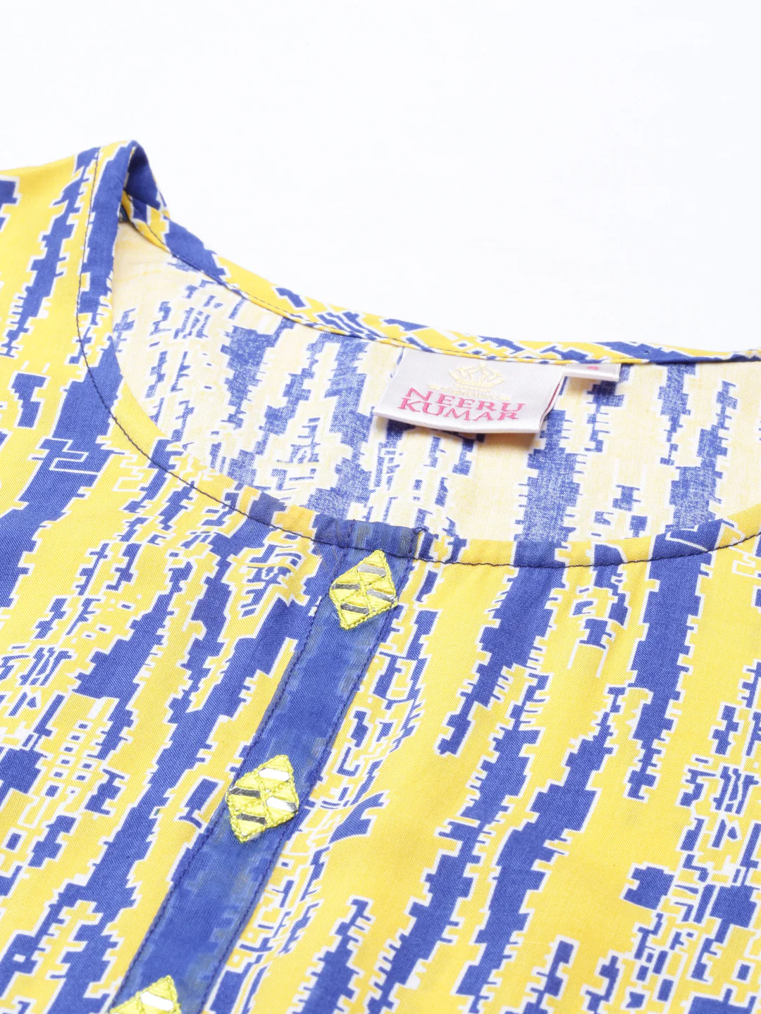 Neerus Yellow Color Rayon Fabric Kurta - Image 6