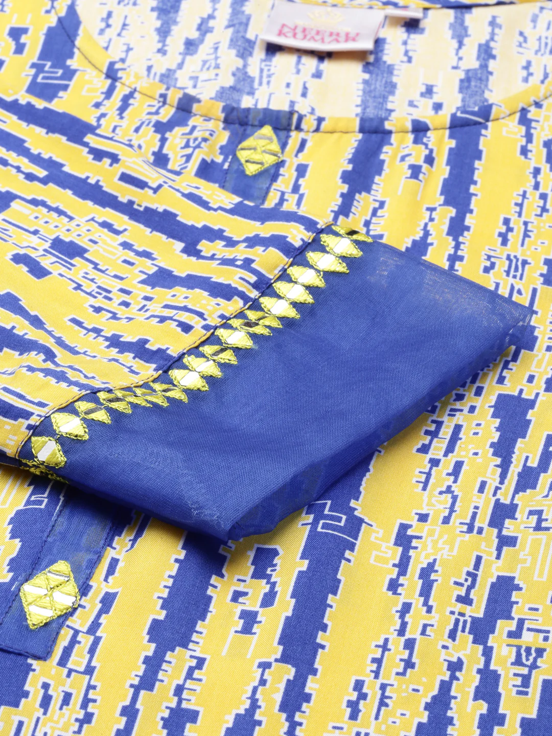Neerus Yellow Color Rayon Fabric Kurta - Image 7