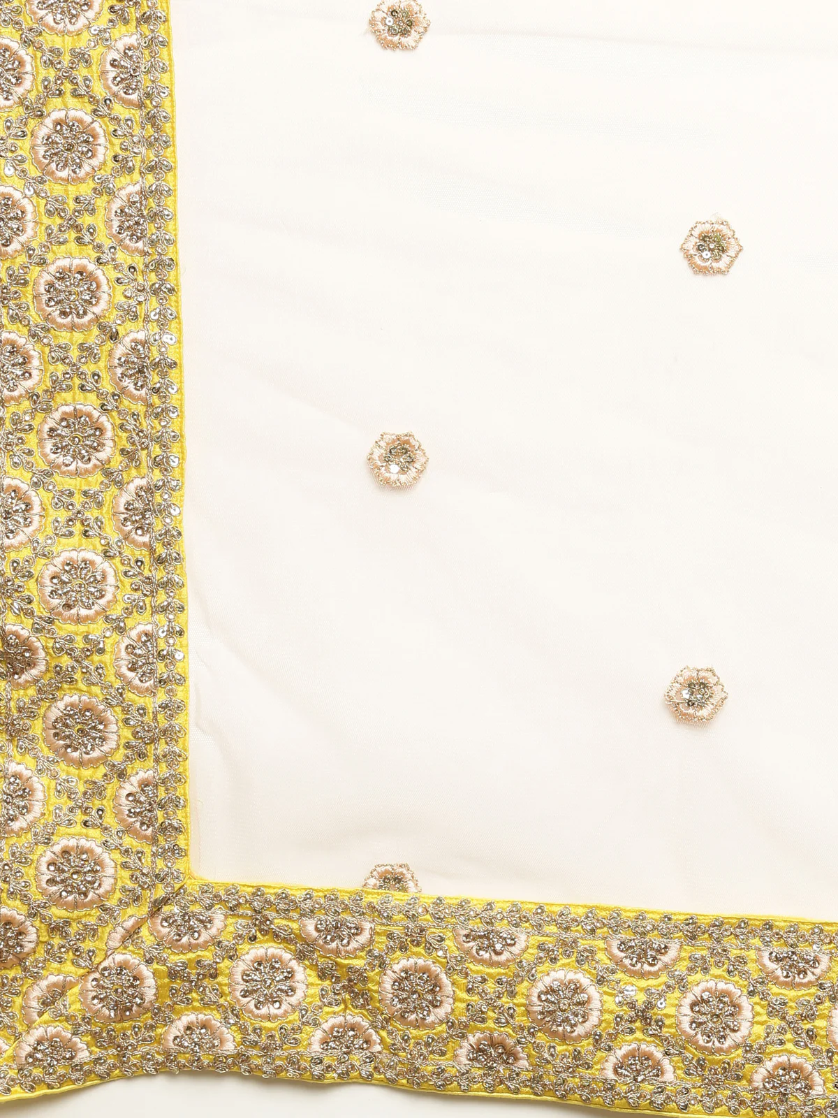 Neerus Yellow Color Velvett Fabric Ghagra Set - Image 4