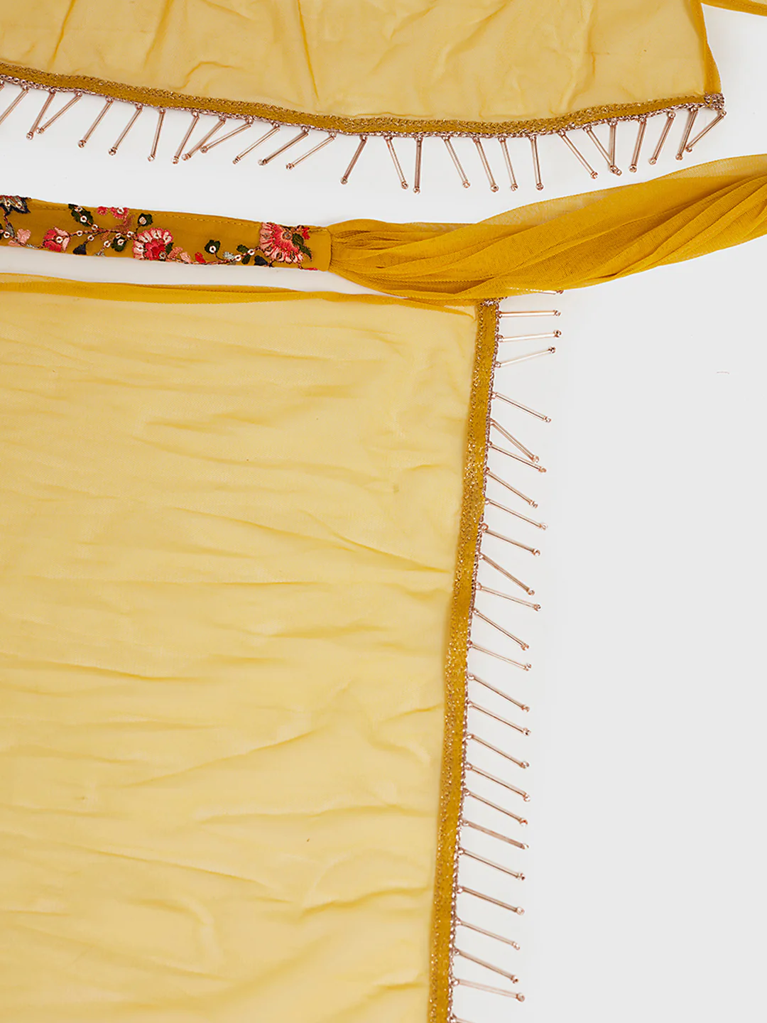 Neerus Yellow Embellished Kurta With Sharara & Dupatta - Image 5