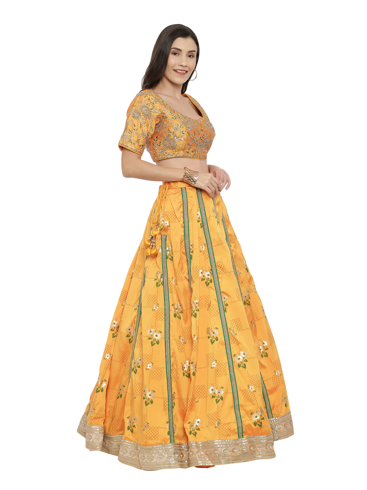 Neerus Yellow Embellished Lehenga Set - Image 3