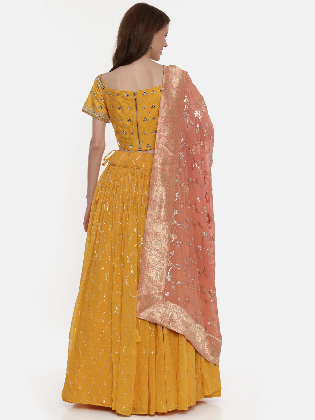 Neerus Yellow Embellished Lehenga Set - Image 4