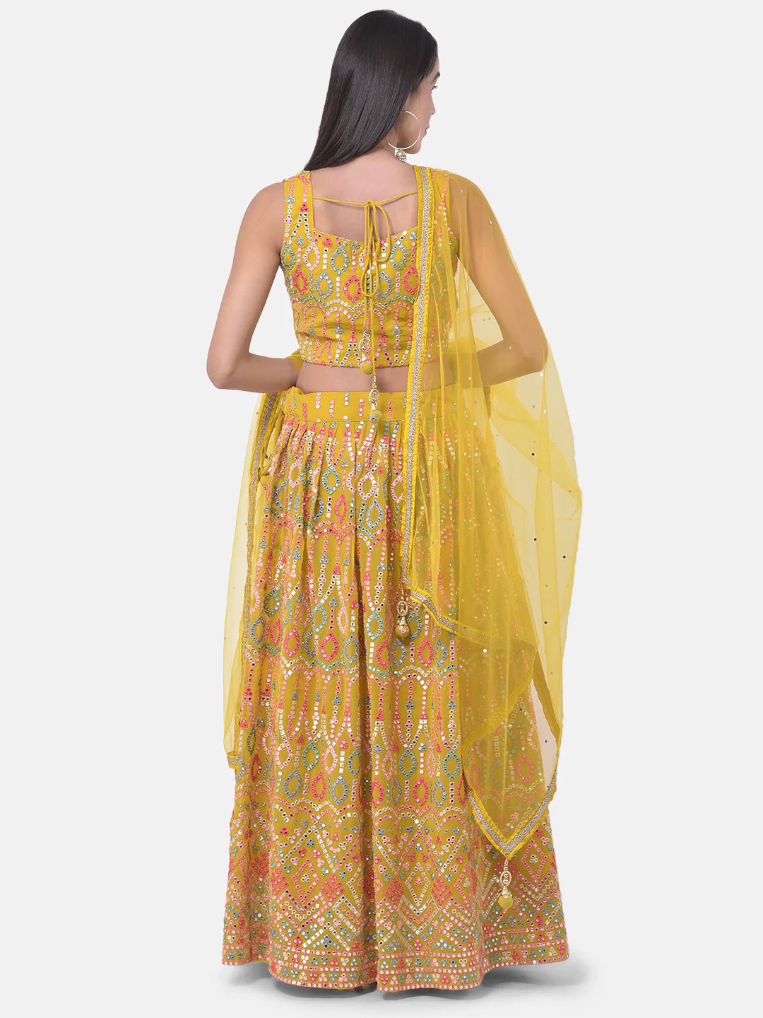 Neerus Yellow Embellished Lehenga Set - Image 4