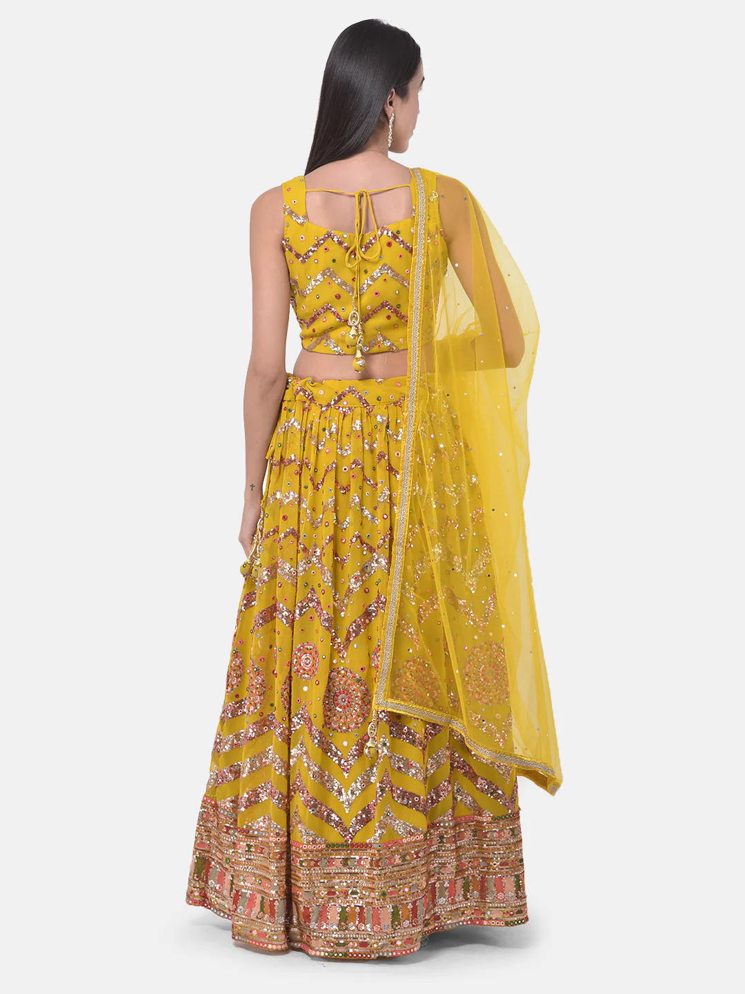 Neerus Yellow Embellished Lehenga Set - Image 3