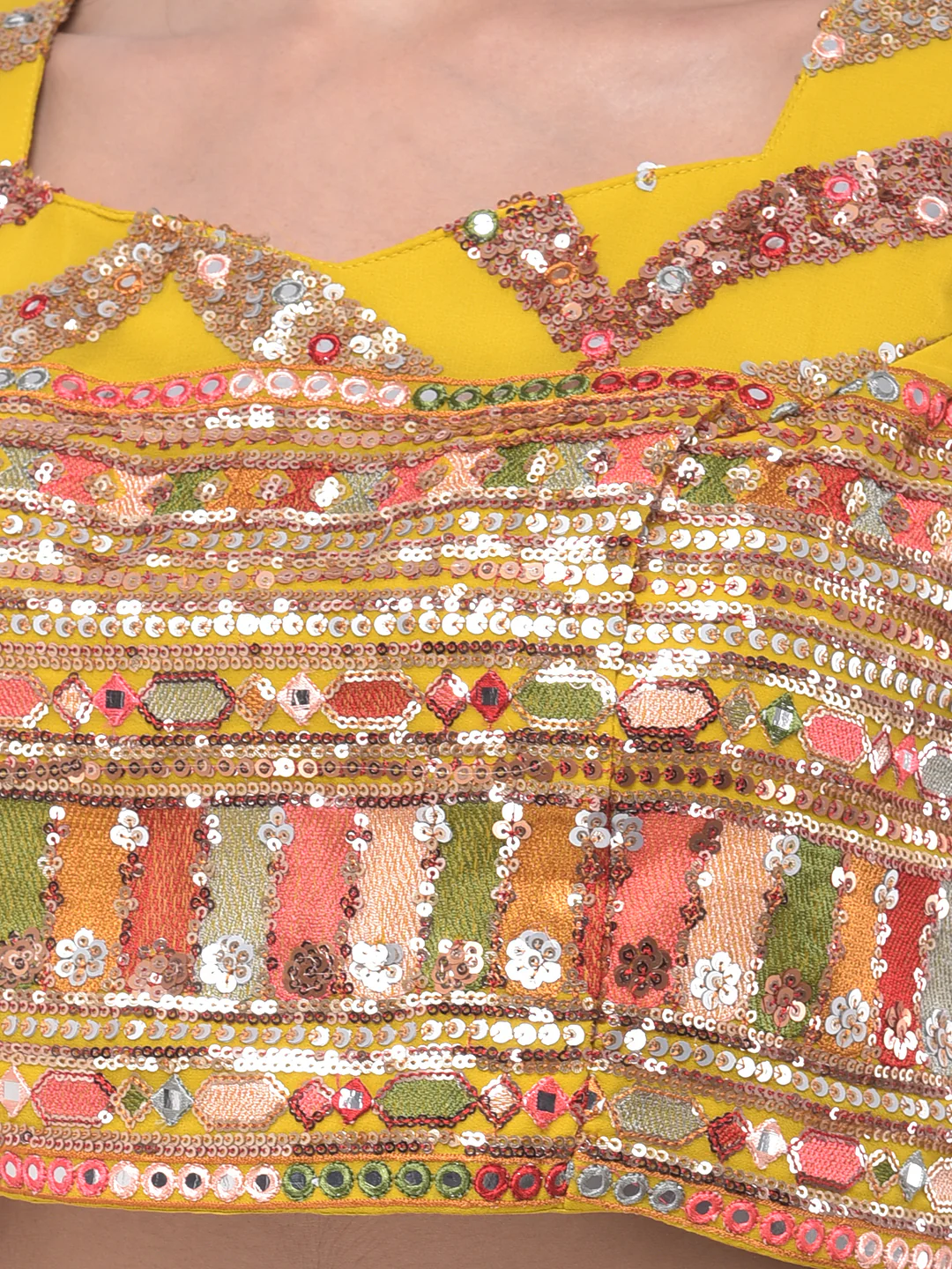 Neerus Yellow Embellished Lehenga Set - Image 4