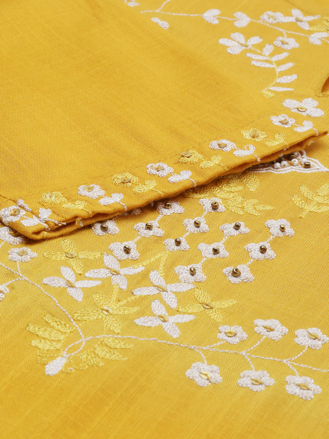 Neerus Yellow Embroidered Straight Kurta - Image 8