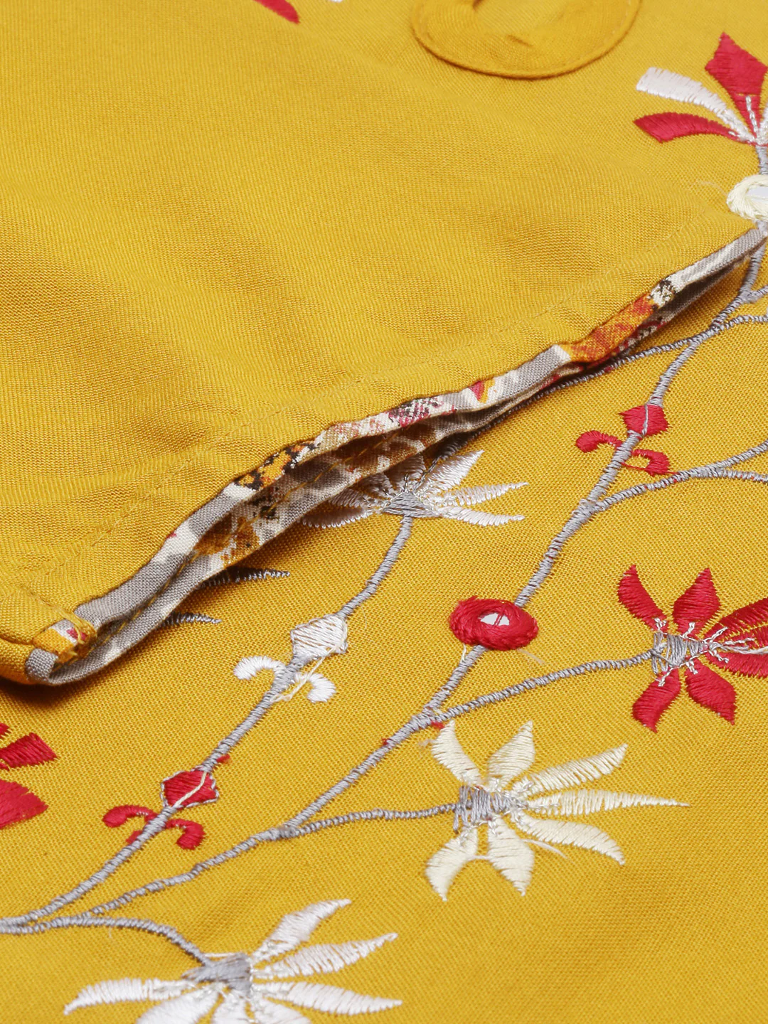 Neerus Yellow Embroidered Straight Kurta - Image 8