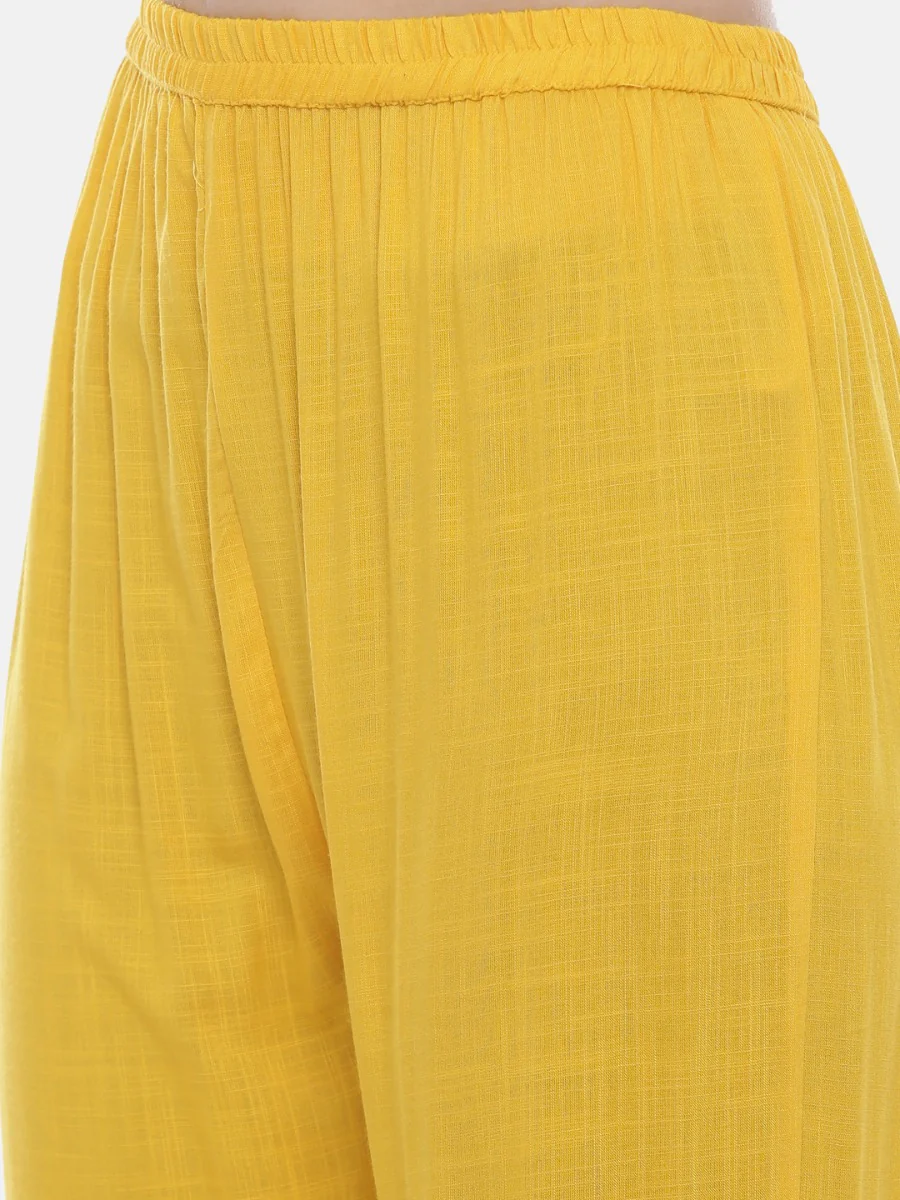 Neerus Yellow Embroidered Straight Kurta - Image 7
