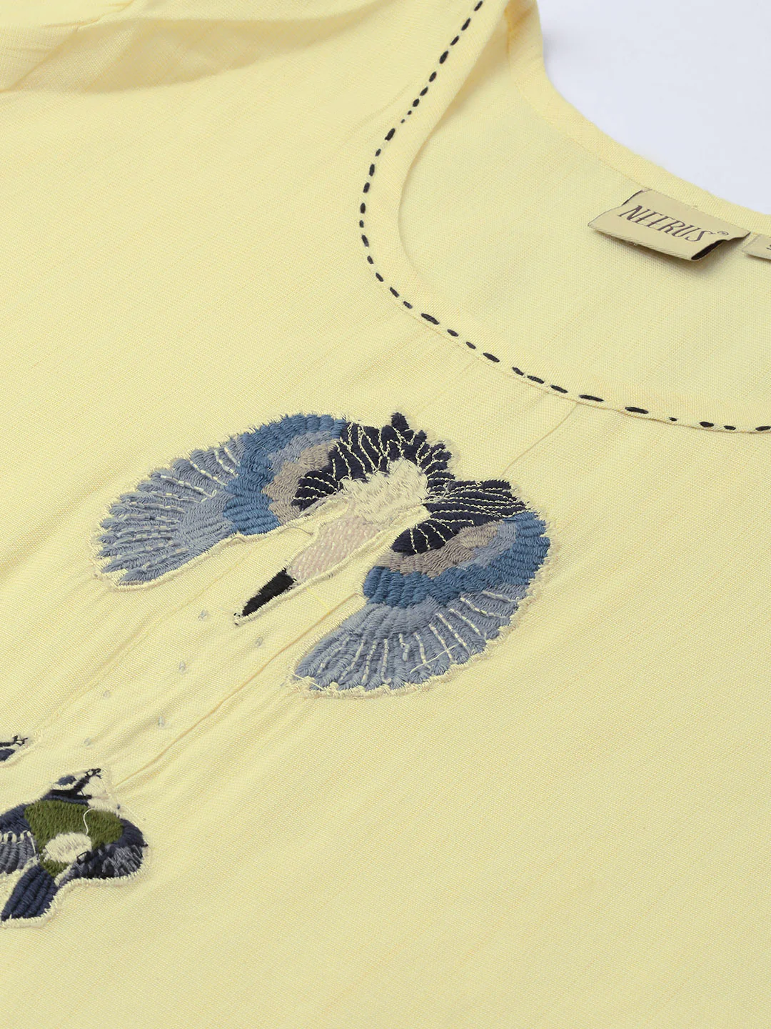 neerus yellow embroidered straight kurta - Image 3
