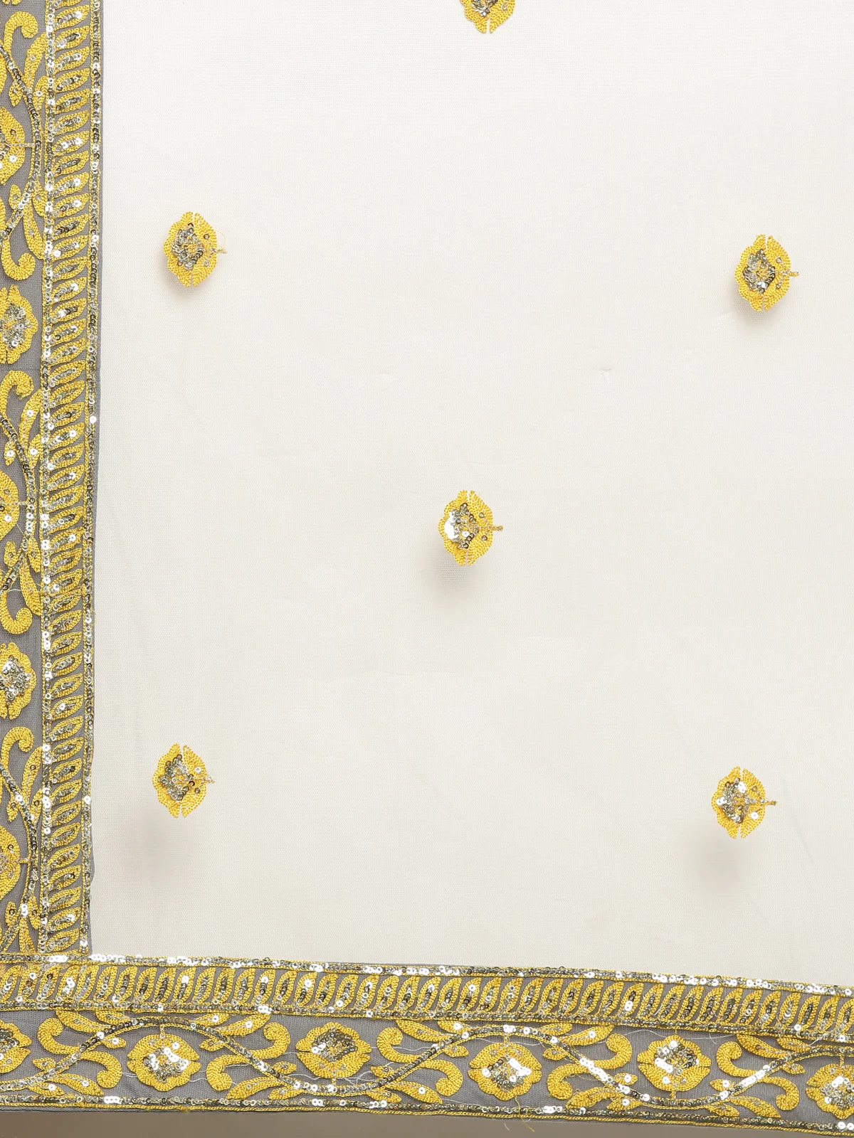 Neerus Yellow & Grey Embellished Lehenga Set - Image 4