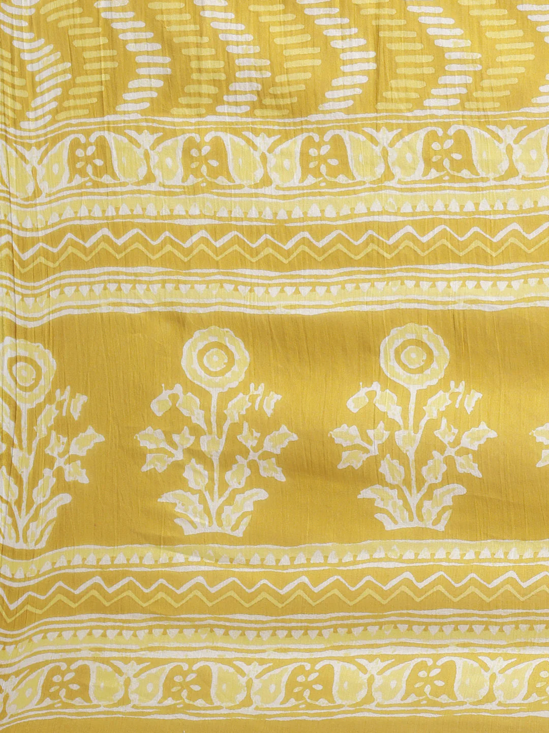 Neerus Yellow Panelled Straight Printed Kurta And Trousers With Dupatta - Image 8