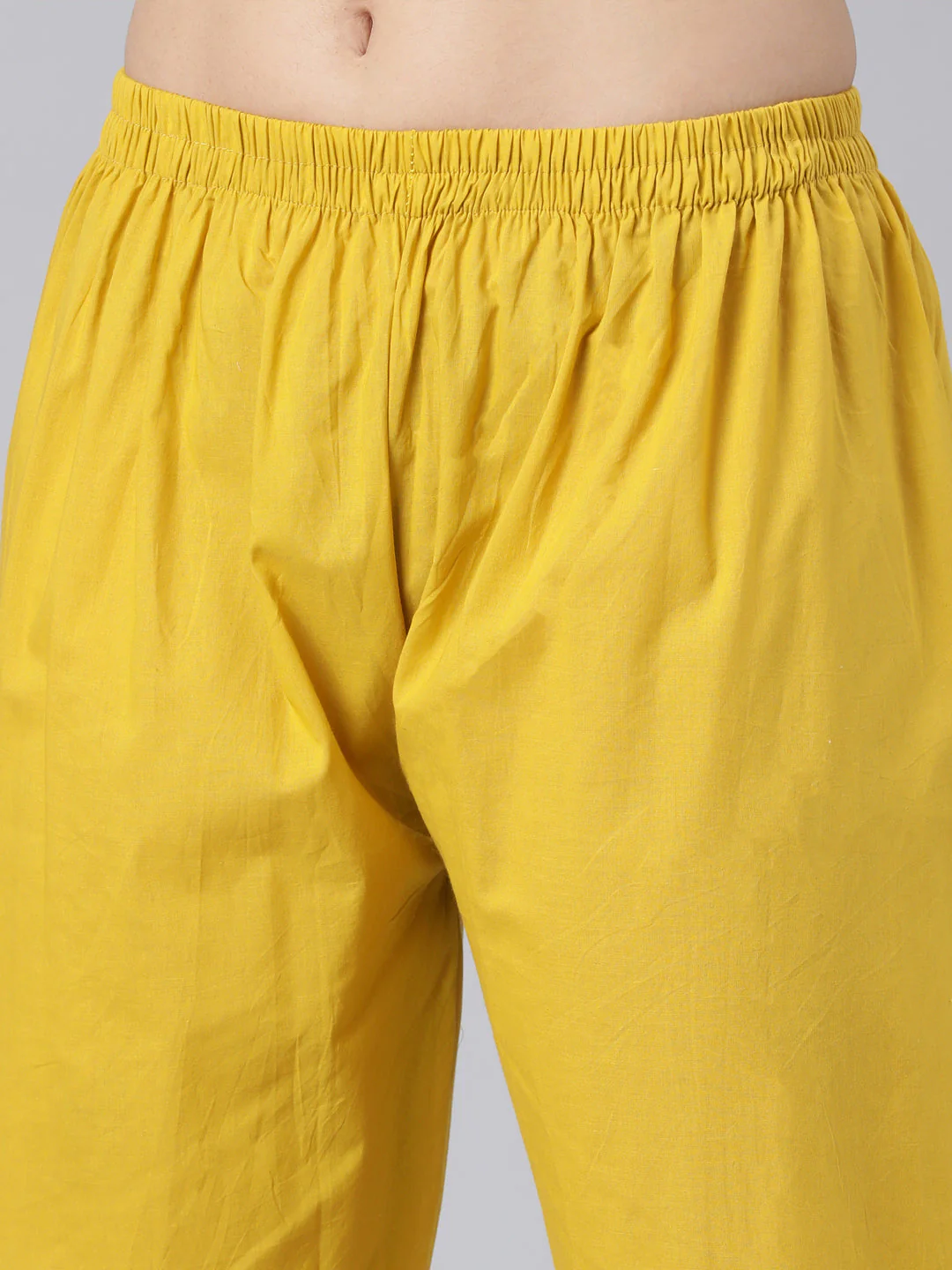 Neerus Yellow Panelled Straight Printed Kurta And Trousers With Dupatta - Image 7