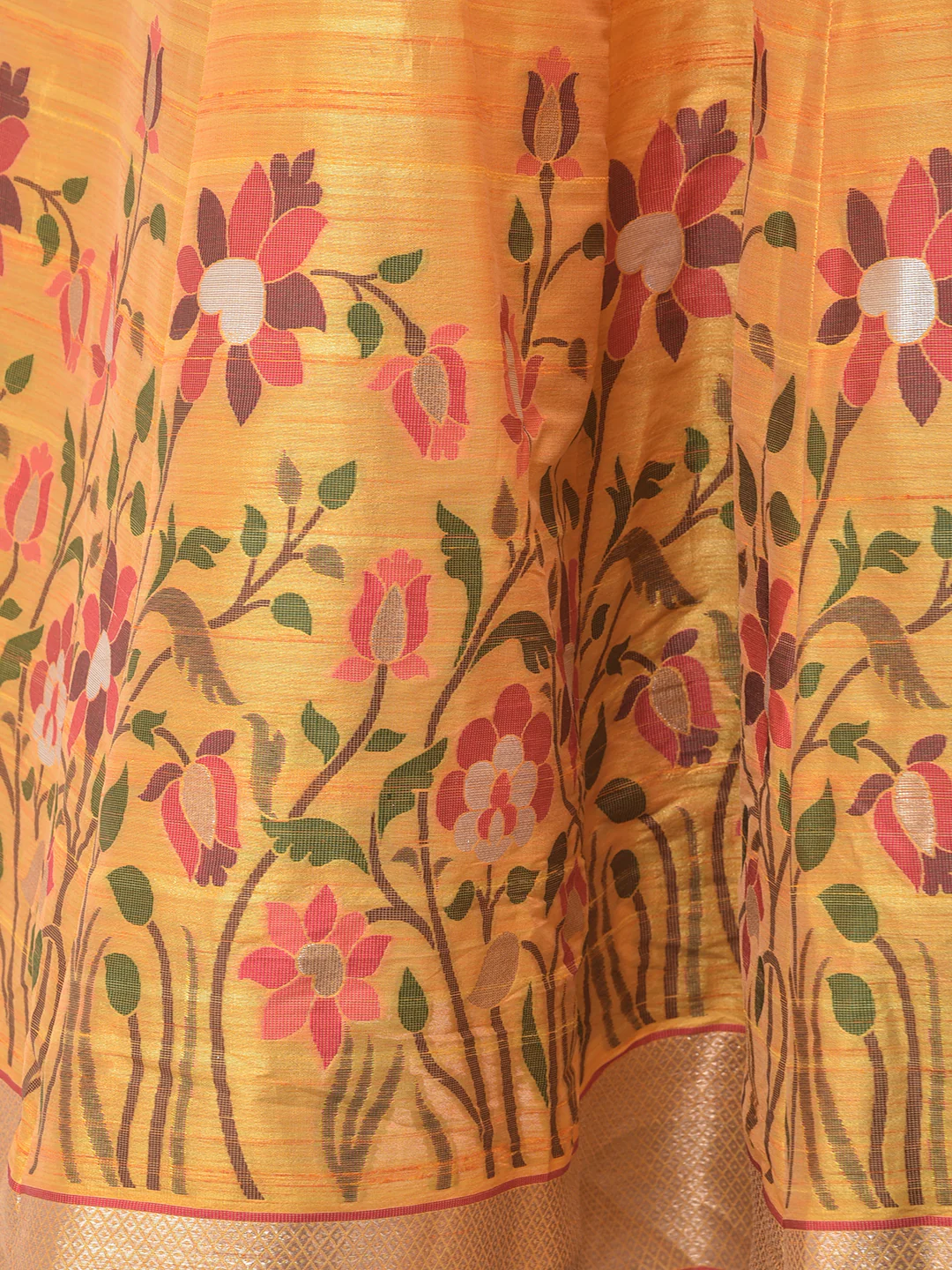 Neerus Yellow & Pink Printed Anarkali Kurta With Dupatta - Image 5