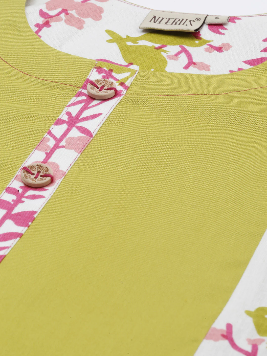 Neerus Yellow Printed A Line Kurta - Image 8