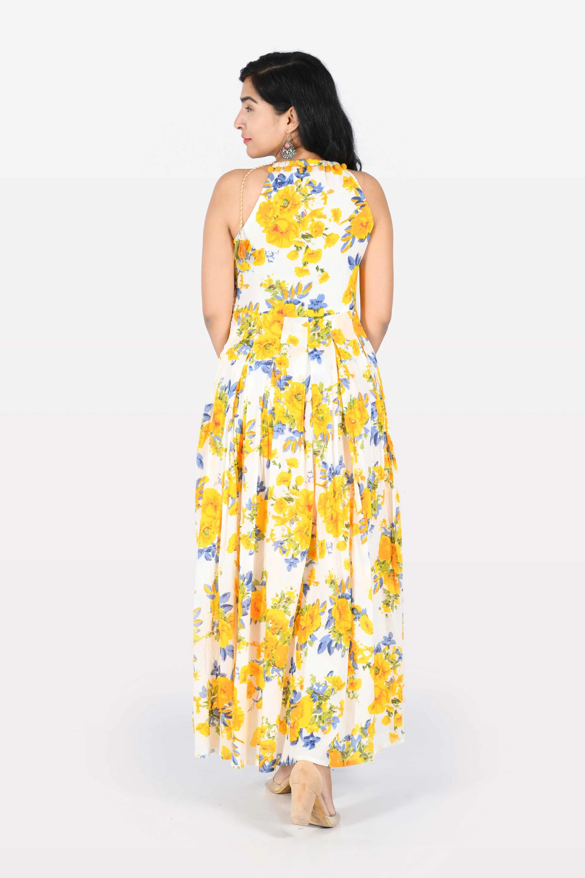 Neerus Yellow Printed A Line Kurta - Image 4