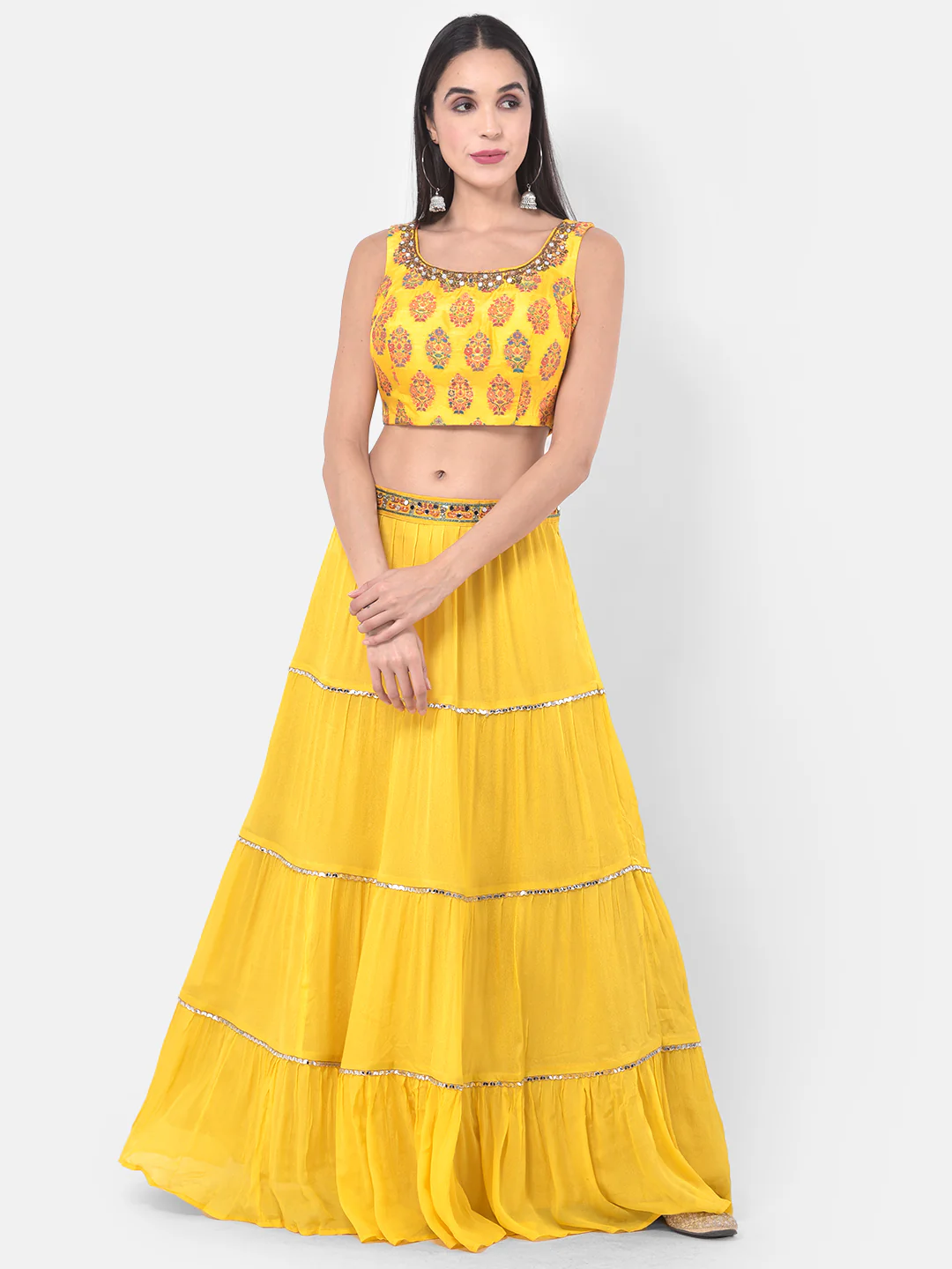 Neerus Yellow Printed Lehenga Set - Image 5