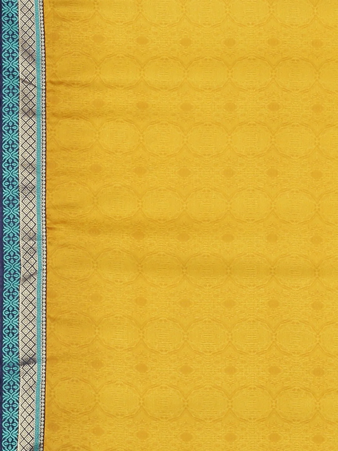 Neerus Yellow Printed Saree With Blouse - Image 6