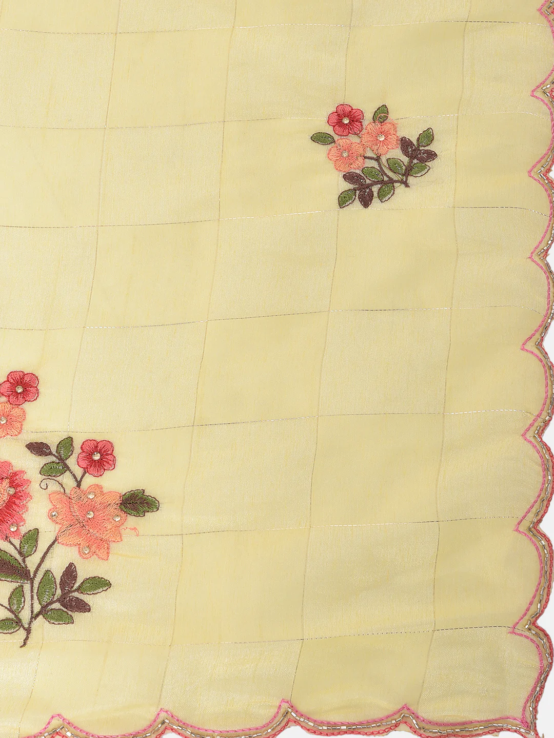Neerus Yellow Printed Saree With Blouse - Image 4