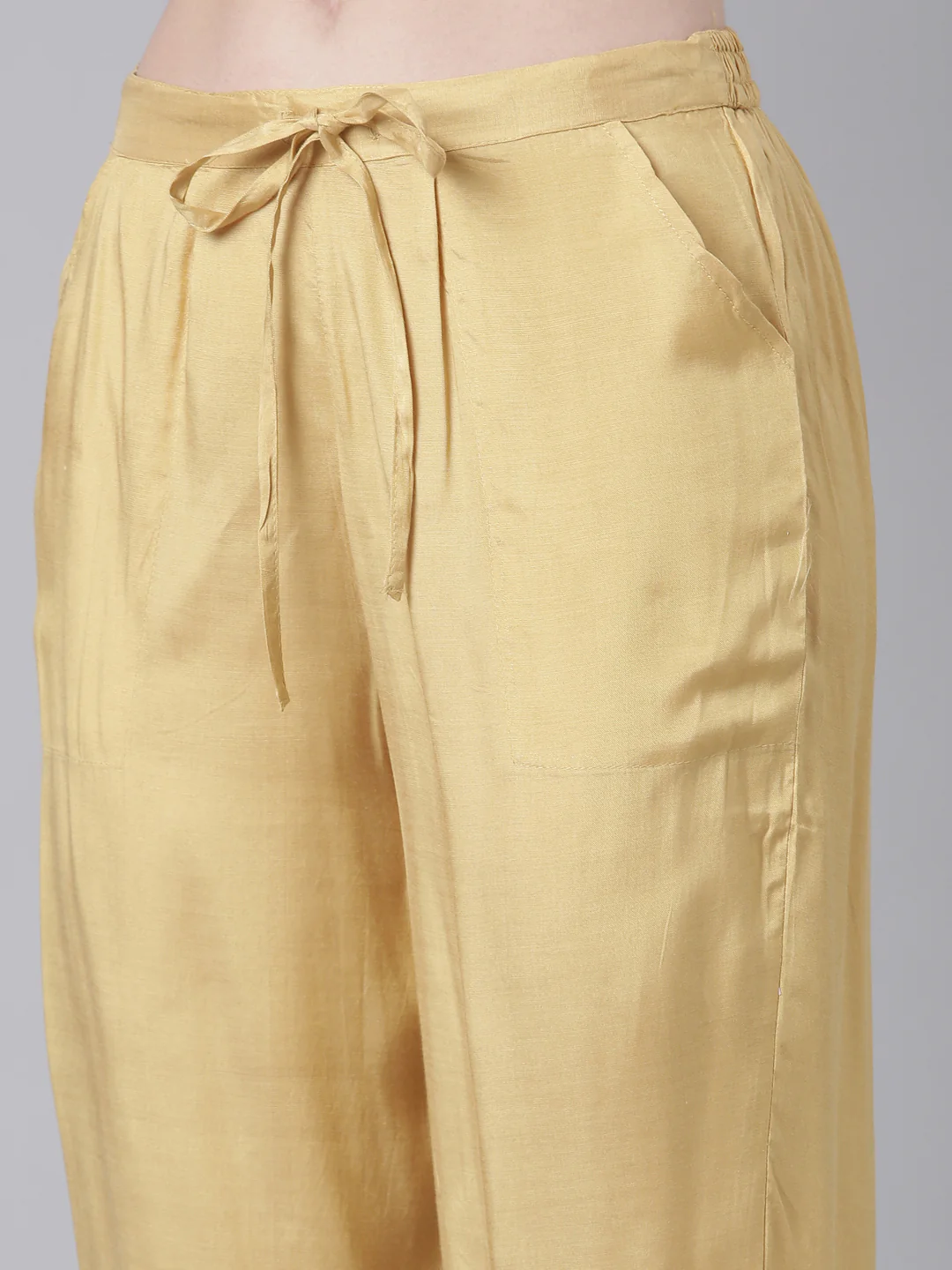 Neerus Yellow Printed Straight Kurta and Trousers With Dupatta - Image 6