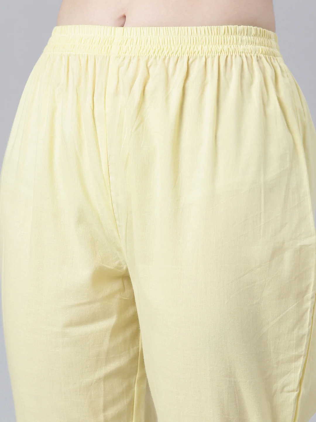 Neerus Yellow Regular Flared Yoke Design Kurta And Trousers With Dupatta - Image 6