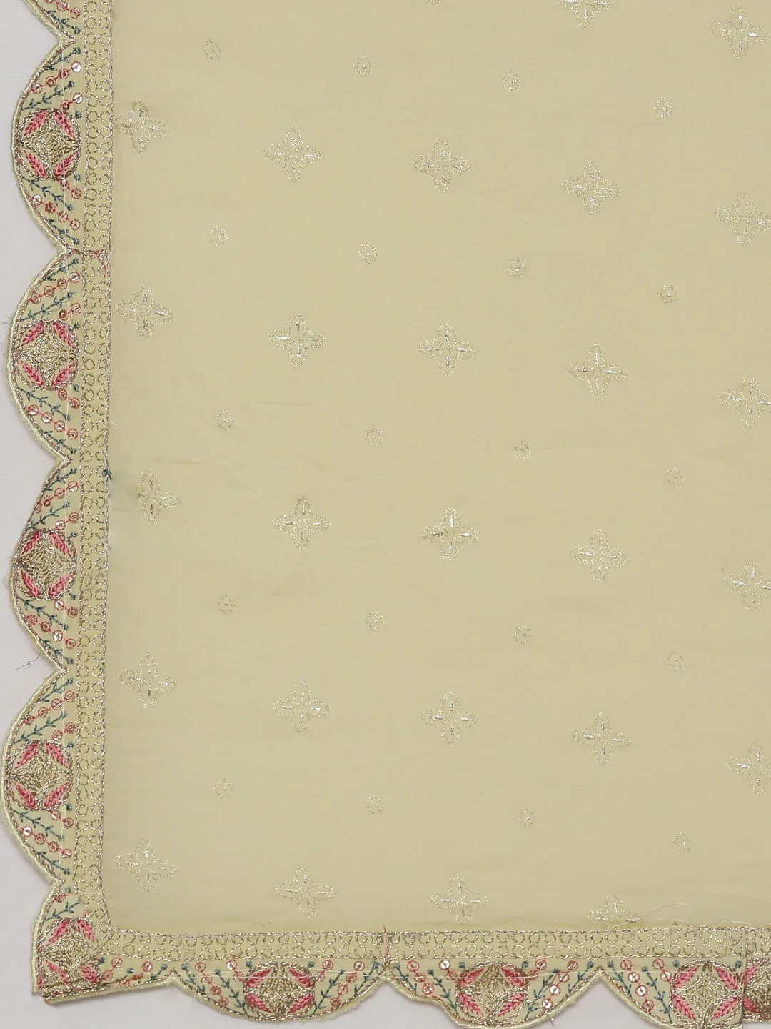 Neerus Yellow Regular Flared Yoke Design Kurta And Trousers With Dupatta - Image 7