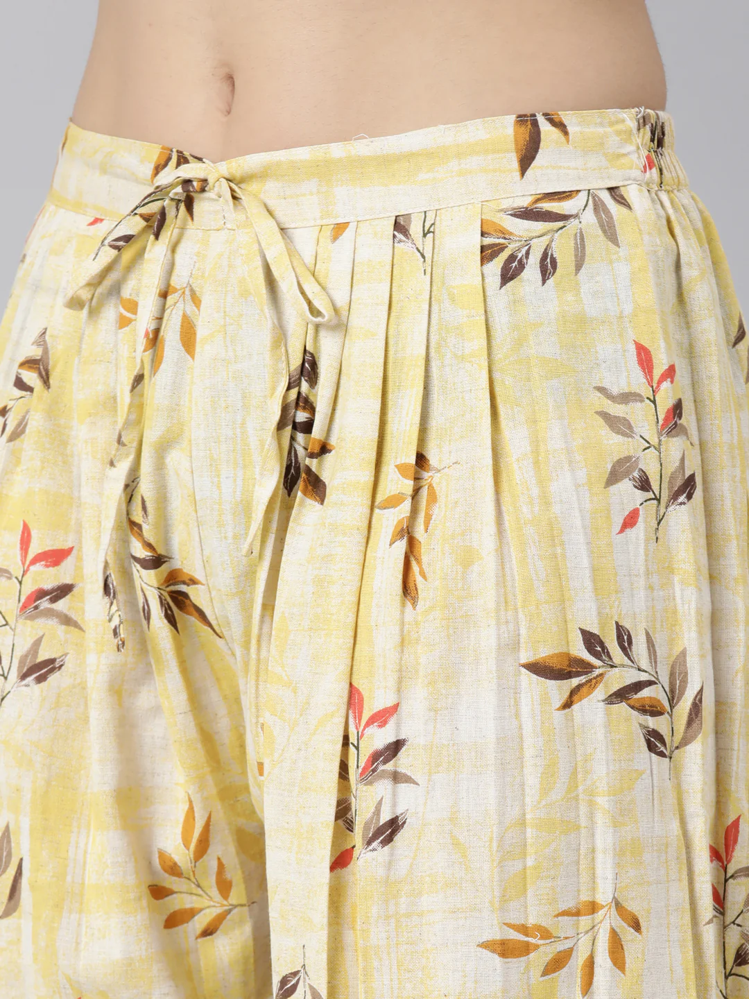 Neerus Yellow Regular Straight Floral Kurta And Salwar With Dupatta - Image 6