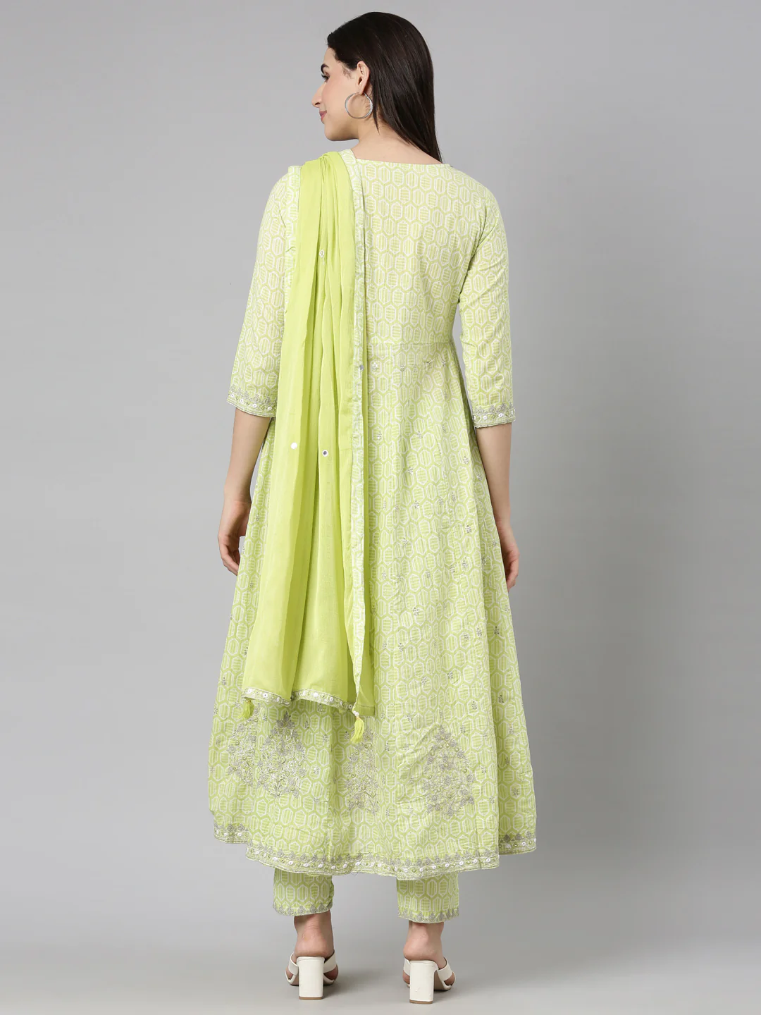 Neerus Yellow Regular Straight Floral Readymade suits - Image 3
