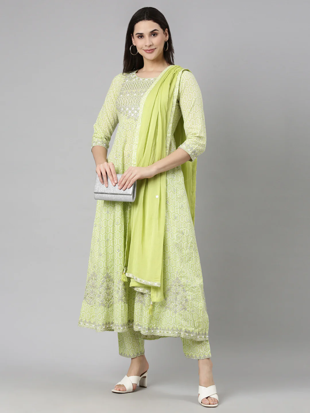 Neerus Yellow Regular Straight Floral Readymade suits - Image 5
